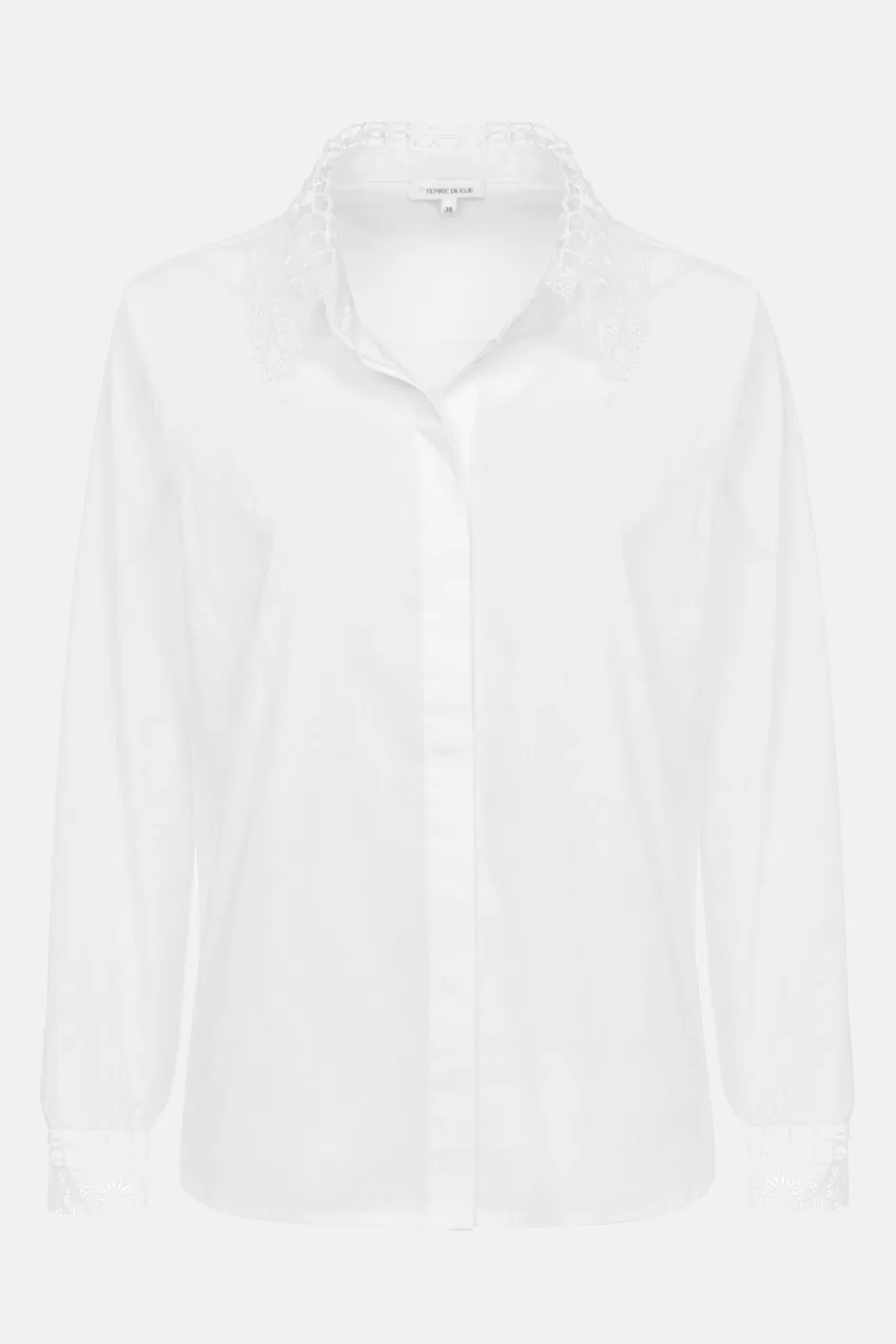 Fashion Blouse With Embroidery Collar And Cuffs Women Blouses