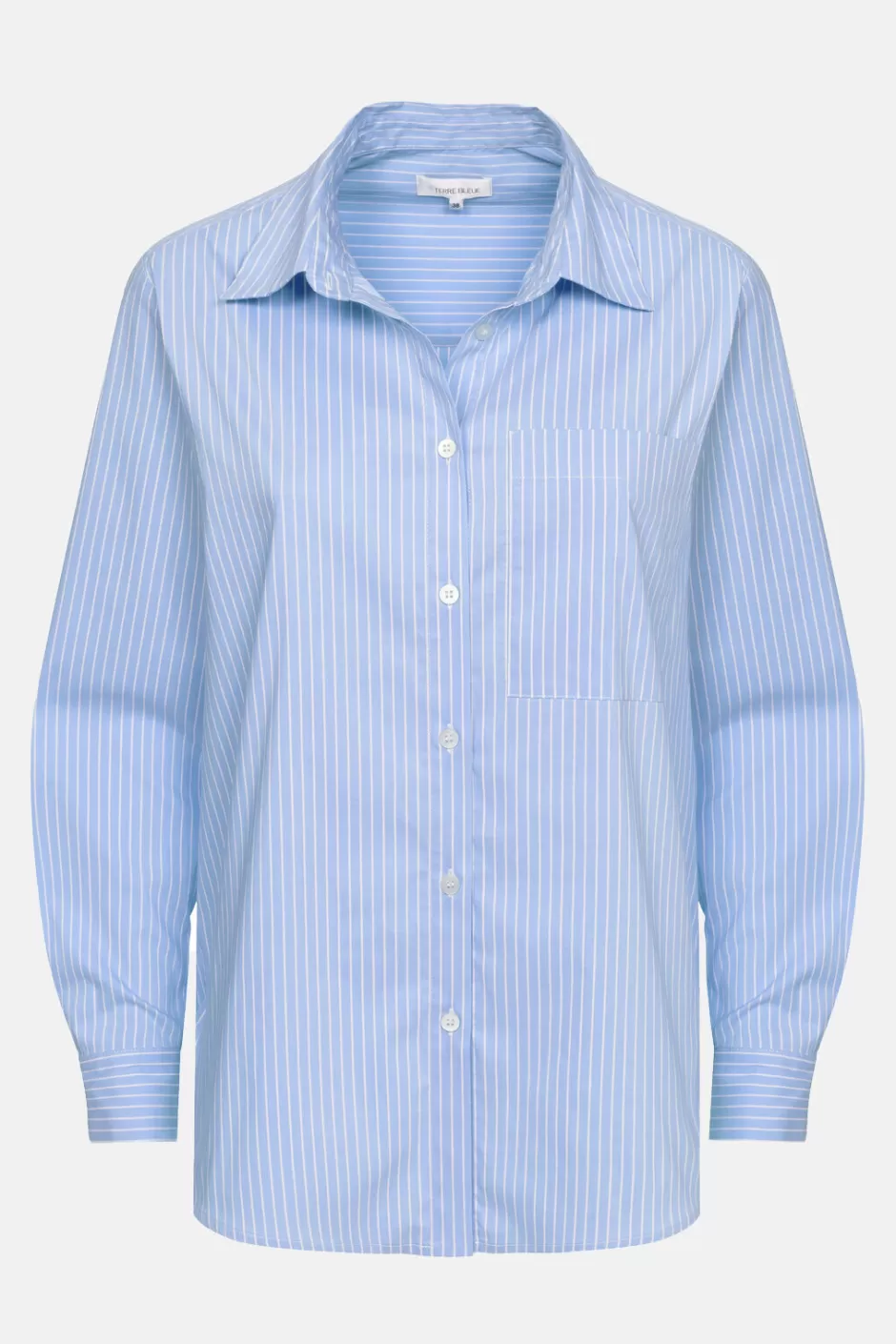 Shop Blue Blouse With White Stripes Women Blouses