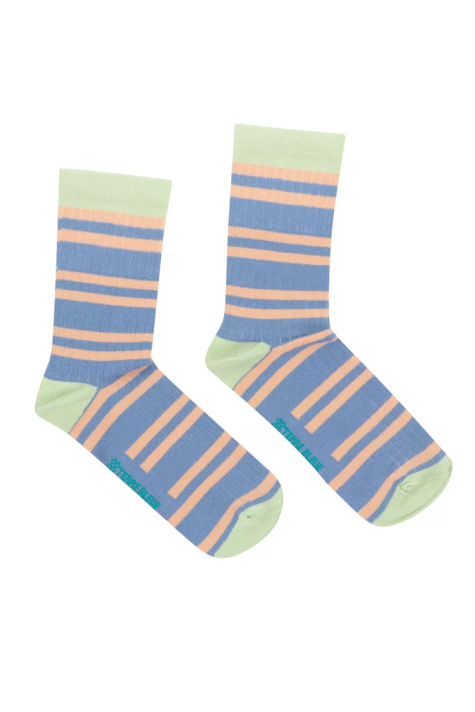 Hot Blue-Orange Striped Women'S Socks Women Accessories