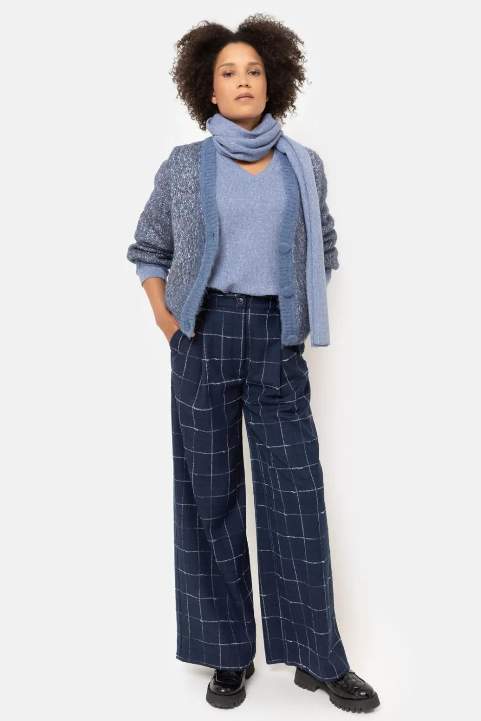 Discount Checked Trousers With Wide Legs Women Pants & Jeans