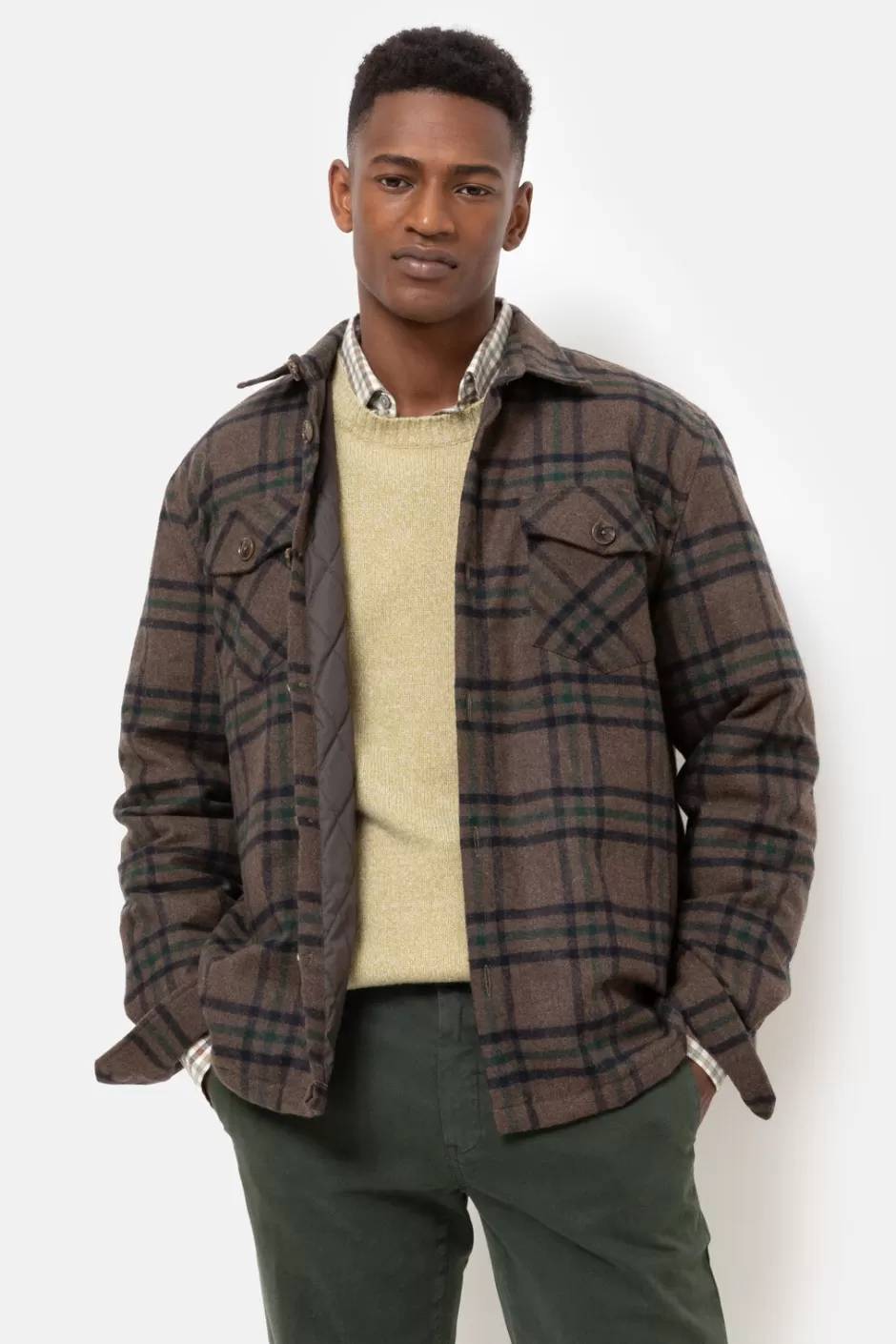 Discount Dark Checked Shirt Jacket For Men Men Jackets & Blazers