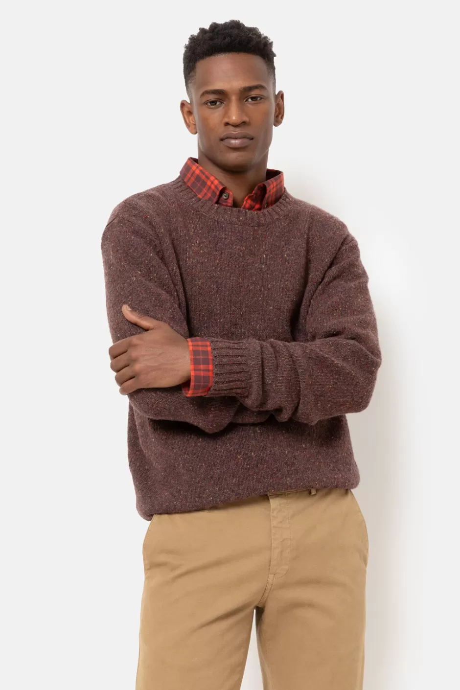 Store Dark Melange Jumper With Round Neck Men Sweaters & Cardigans