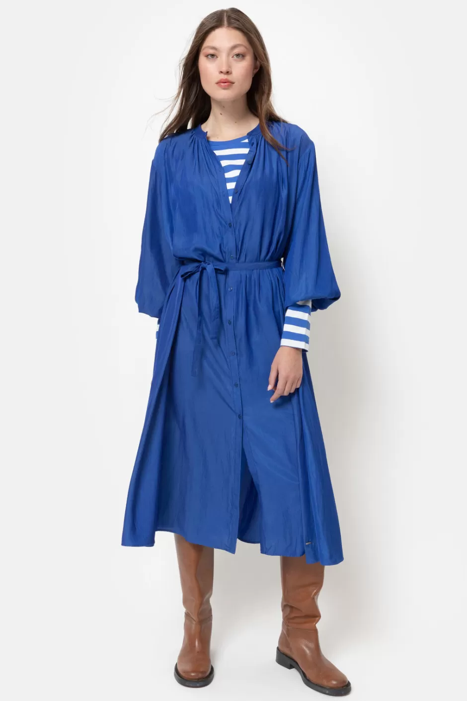 Clearance Dress With Long Sleeves And Buttons Women Dresses