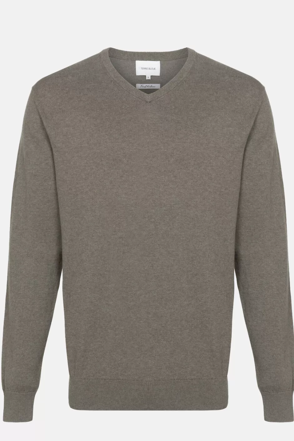 New Grey Tricot Mens Sweater With V-Neck Men Sweaters & Cardigans