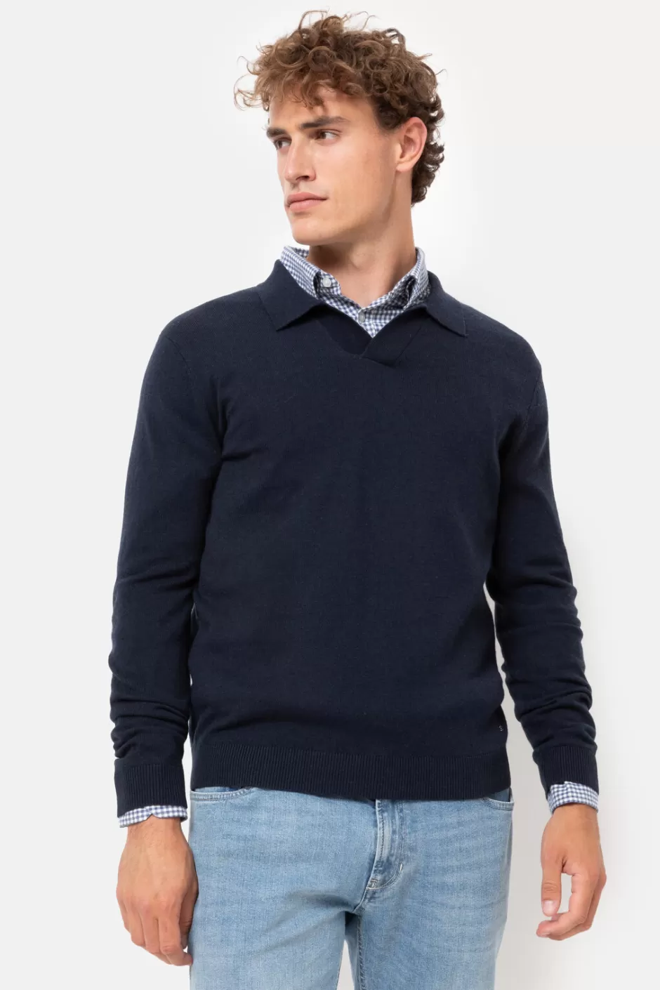 Fashion Jumper With Polo Collar And V-Neck Men Sweaters & Cardigans