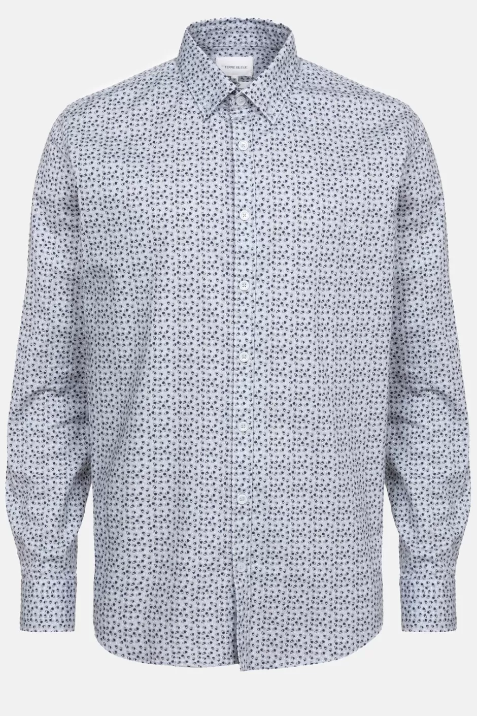 Cheap Light Grey Slim-Fit Shirt With Floral Print Men Shirts