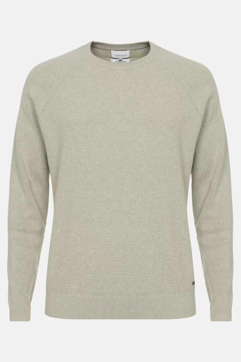 Outlet Light Khaki Jumper With Embossed Stitching And Long Sleeves Men Sweaters & Cardigans