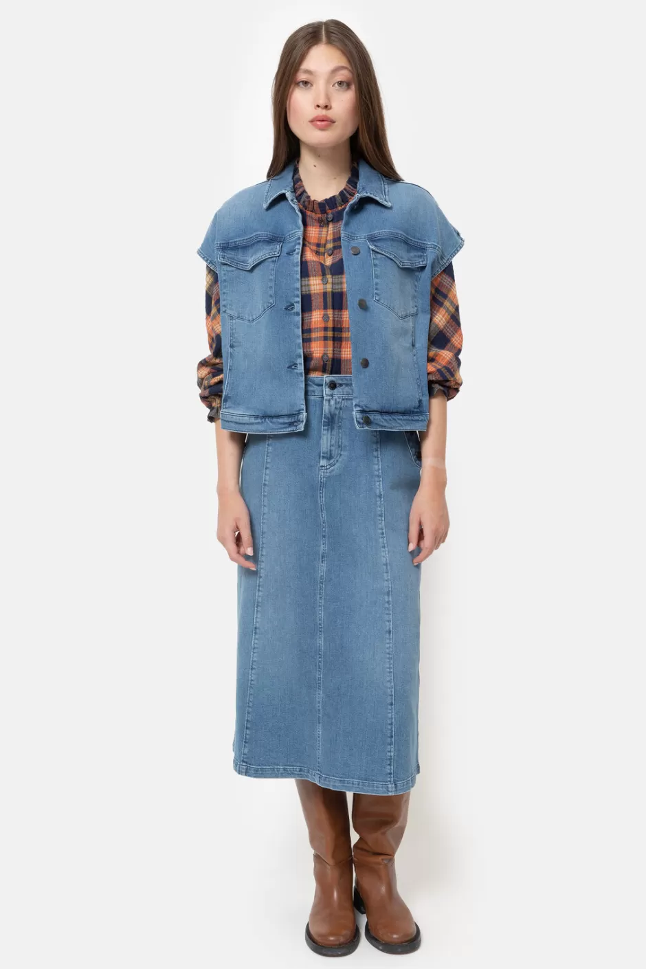 Best Sale Long A-Line Denim Skirt Women Skirts