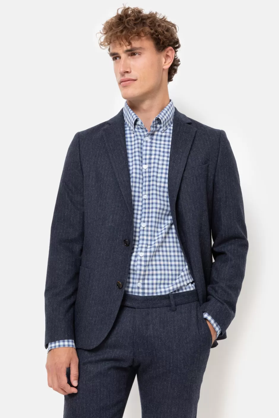 Fashion Men'S Dark Short Blazer With Pinstripe Men Jackets & Blazers