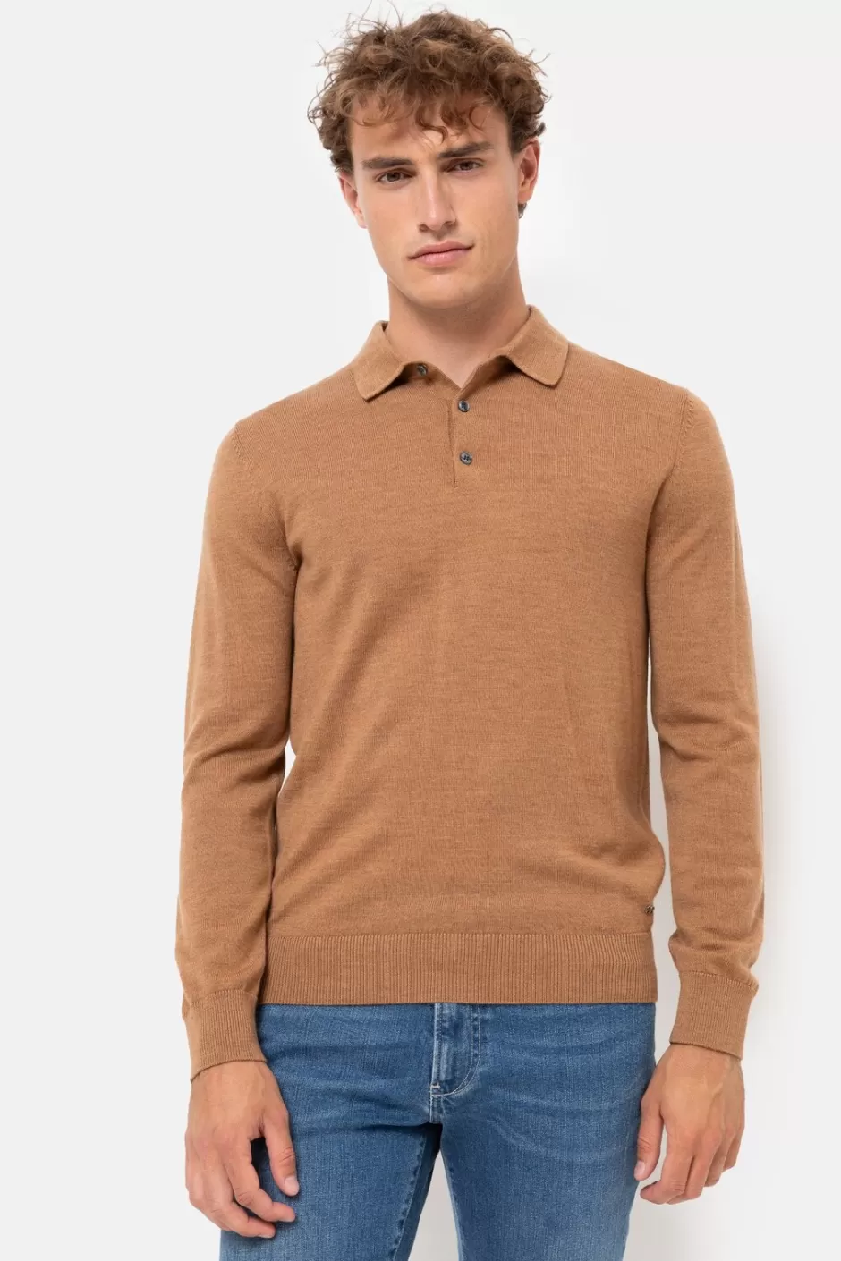 Clearance Men'S Light Jumper With Polo Collar And Buttons Men Sweaters & Cardigans