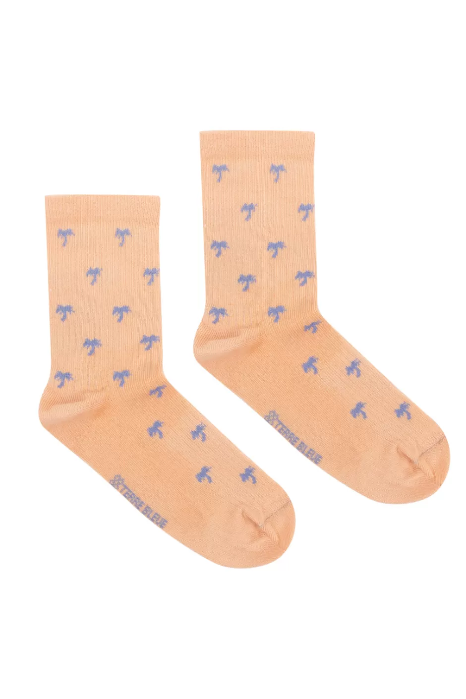 Best Orange Ladies Socks With Blue Palm Tree Print Women Accessories