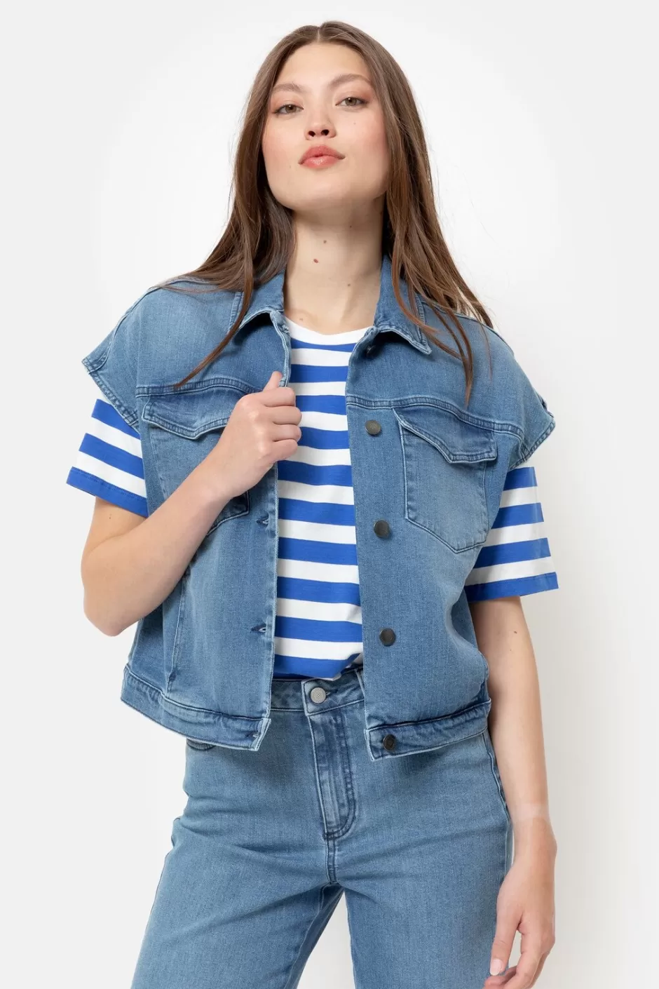 Best Sale Short Denim Jacket, Sleeveless Women Coats & Jackets