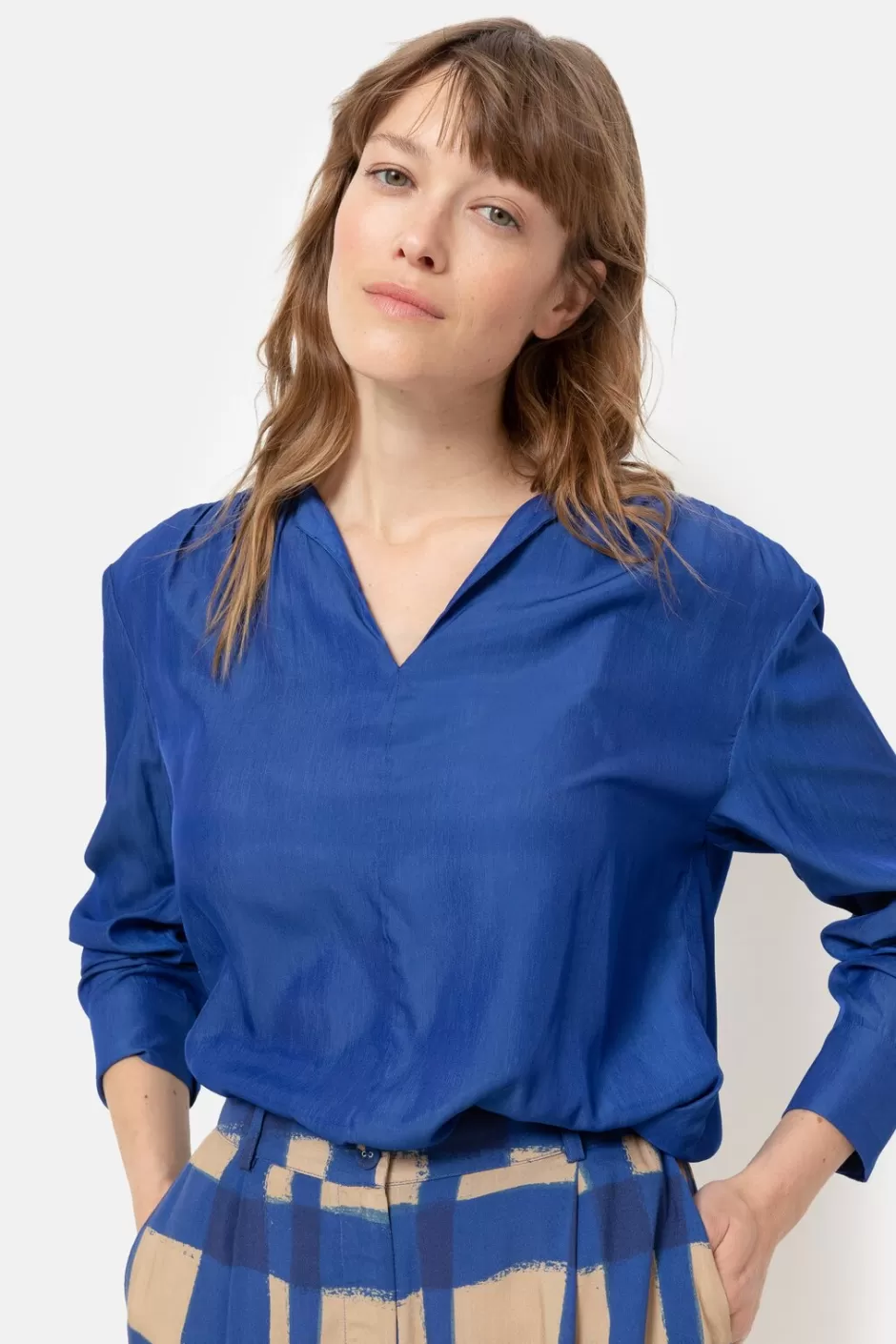 Cheap Women'S Blouse With Smock And Long Sleeves Women Blouses