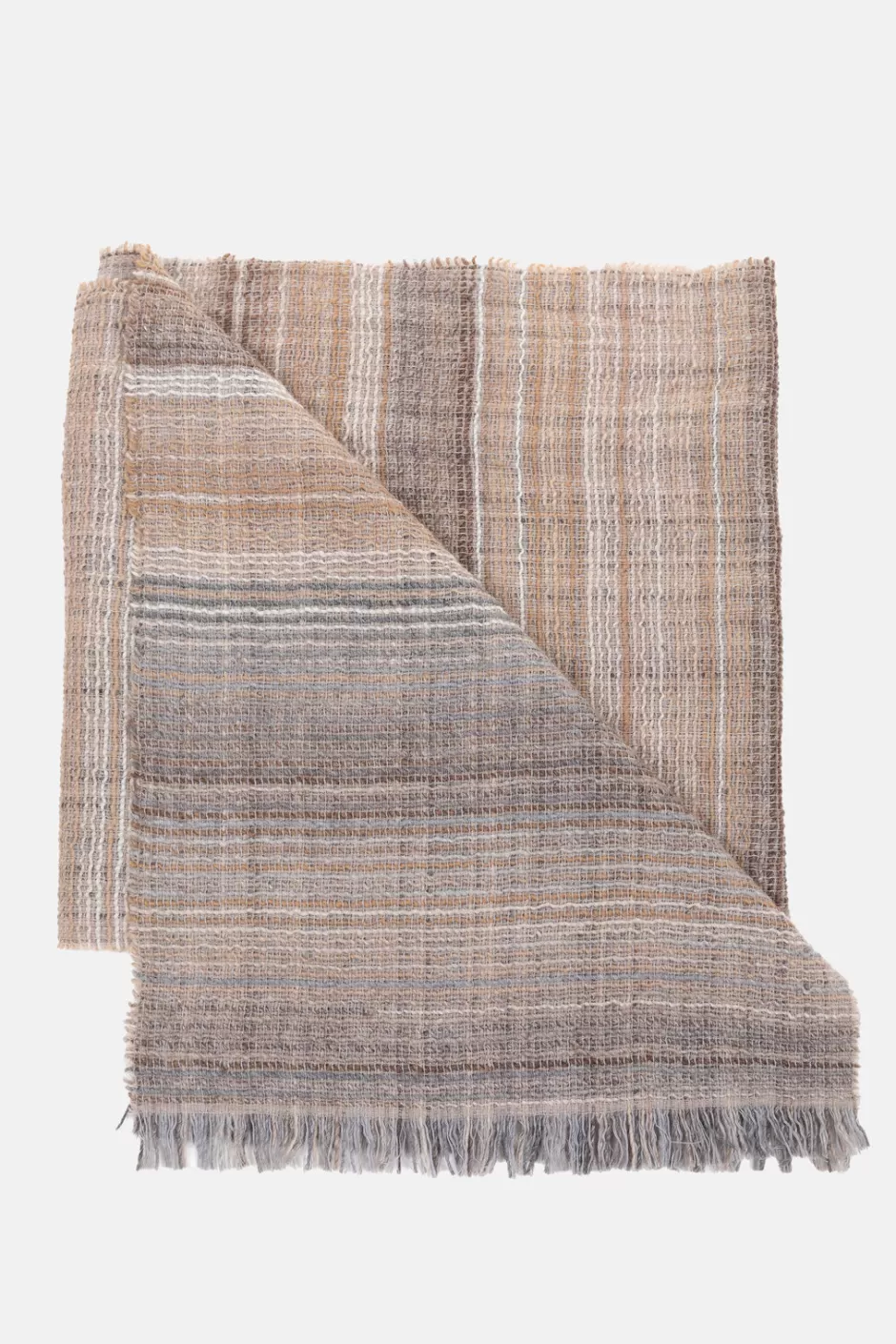 Sale Women'S Grey Scarf With Stripes Women Accessories