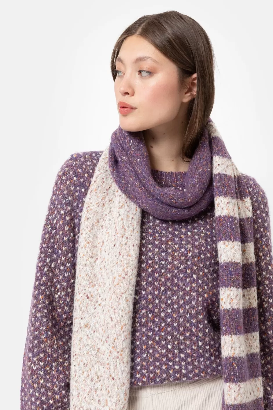 New Women'S Scarf With Beige Colour Blocks Women Accessories